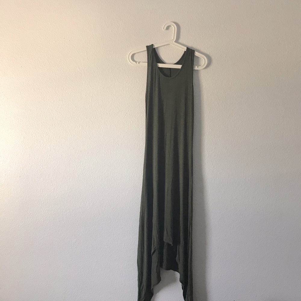 Women’s A-Line Green Maxi Dress Medium Sleeveless